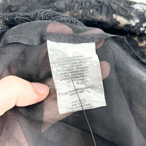 Alice + Olivia Jae Black Lace Open Back Maxi Gown - Picture 10 of 13